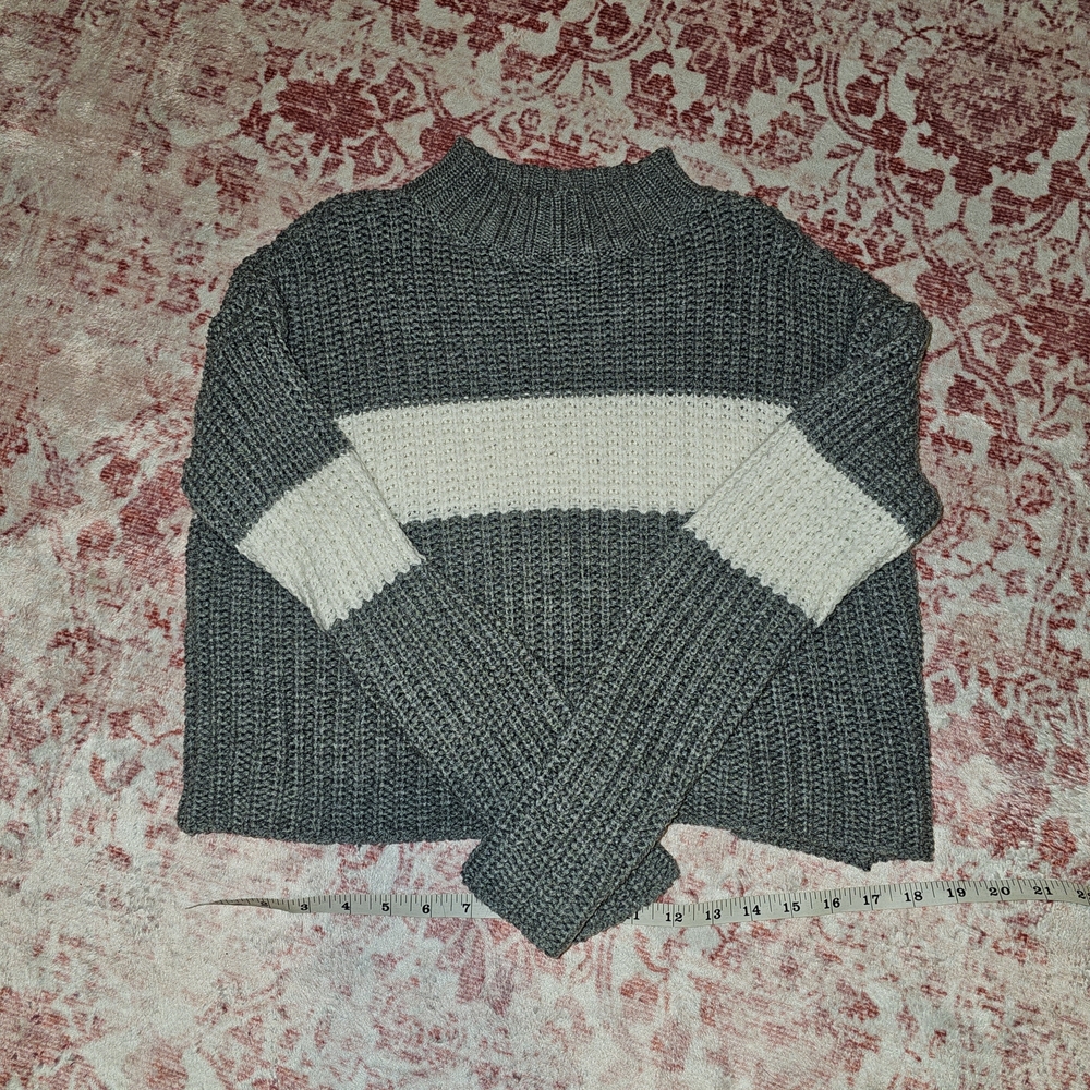 Forever 21 Gray and Cream Sweater